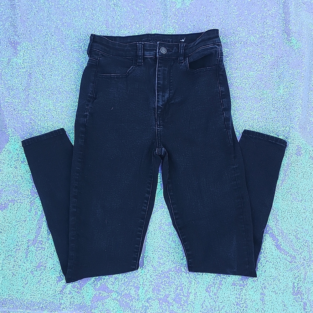 American Eagle Women's Black Jeans Next Level Stretch Size 6!